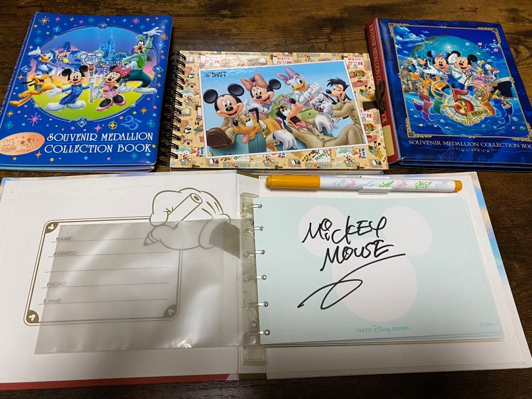 ディズニー ミッキー ミニー 直筆サイン入り サイン帳 スーベニア