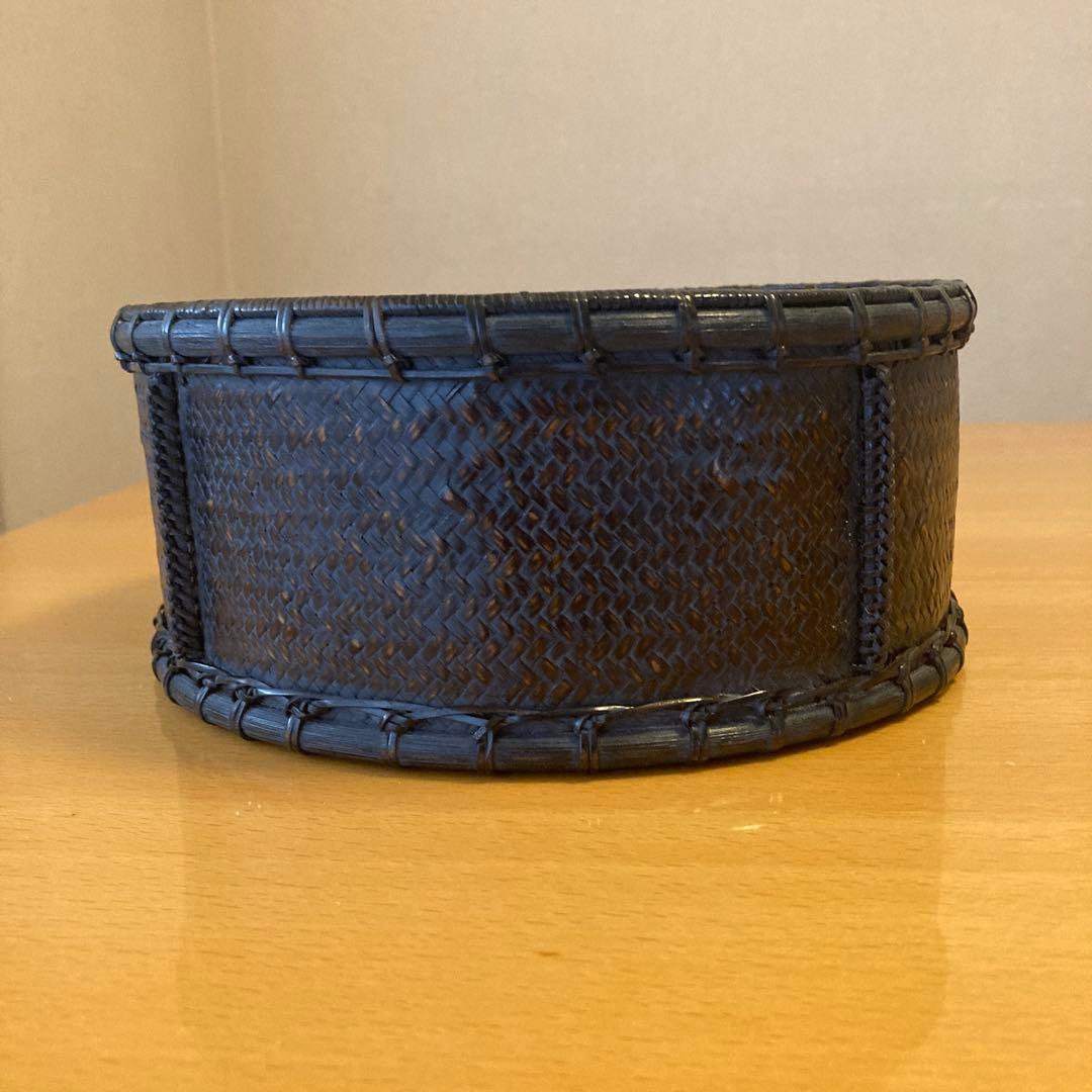 唐物　丸　炭斗 和田菁竺 作　共箱　茶道具 茶器/茶道具 炭道具】 炭斗（炭取り） 炉用 達磨炭斗（達磨籠・達磨篭