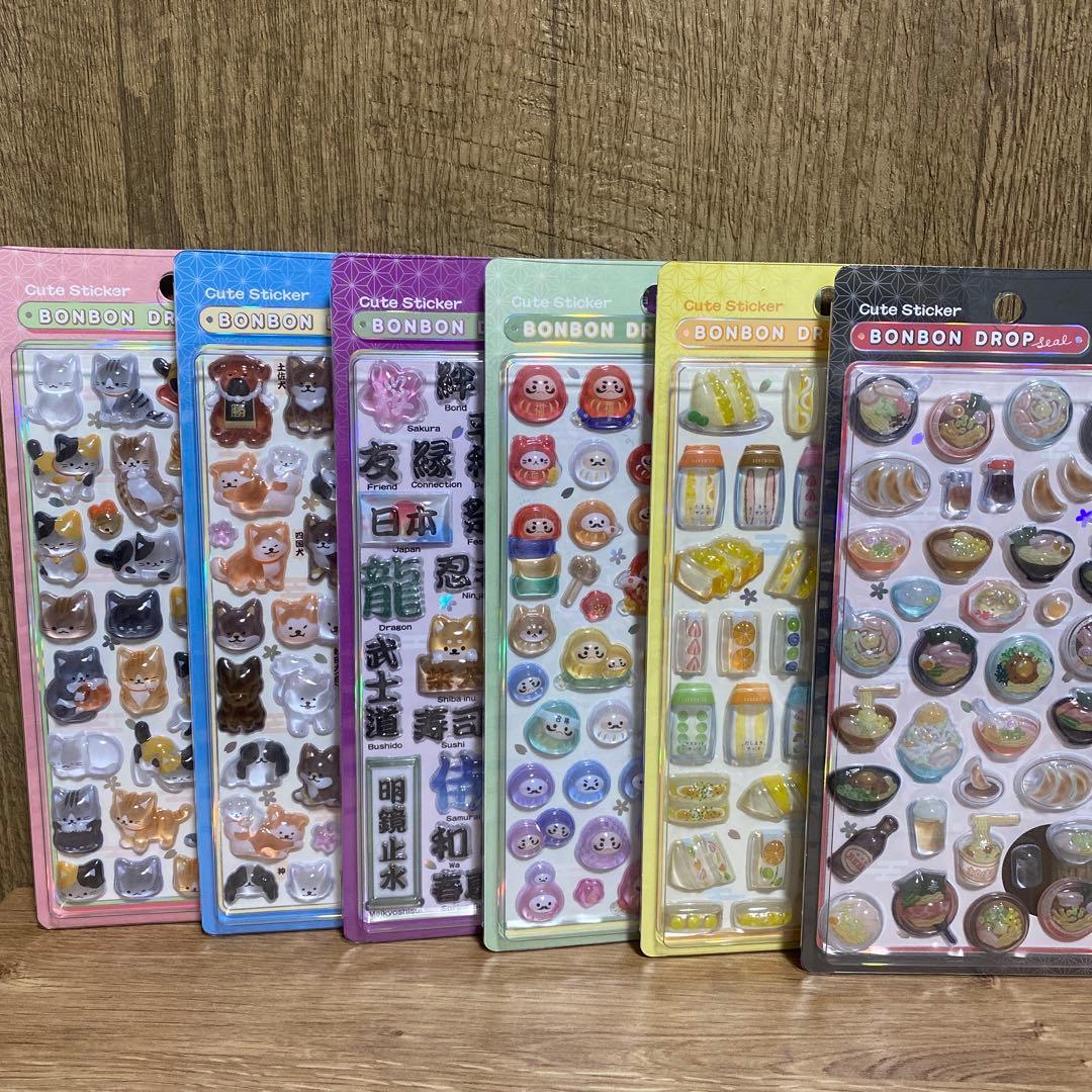 【正規品】ボンボンドロップシール　和柄　クーリア　匿名配送　6点セット Q-LiA（クーリア） 正規品 ボンボンドロップシール 和柄 シール お相撲