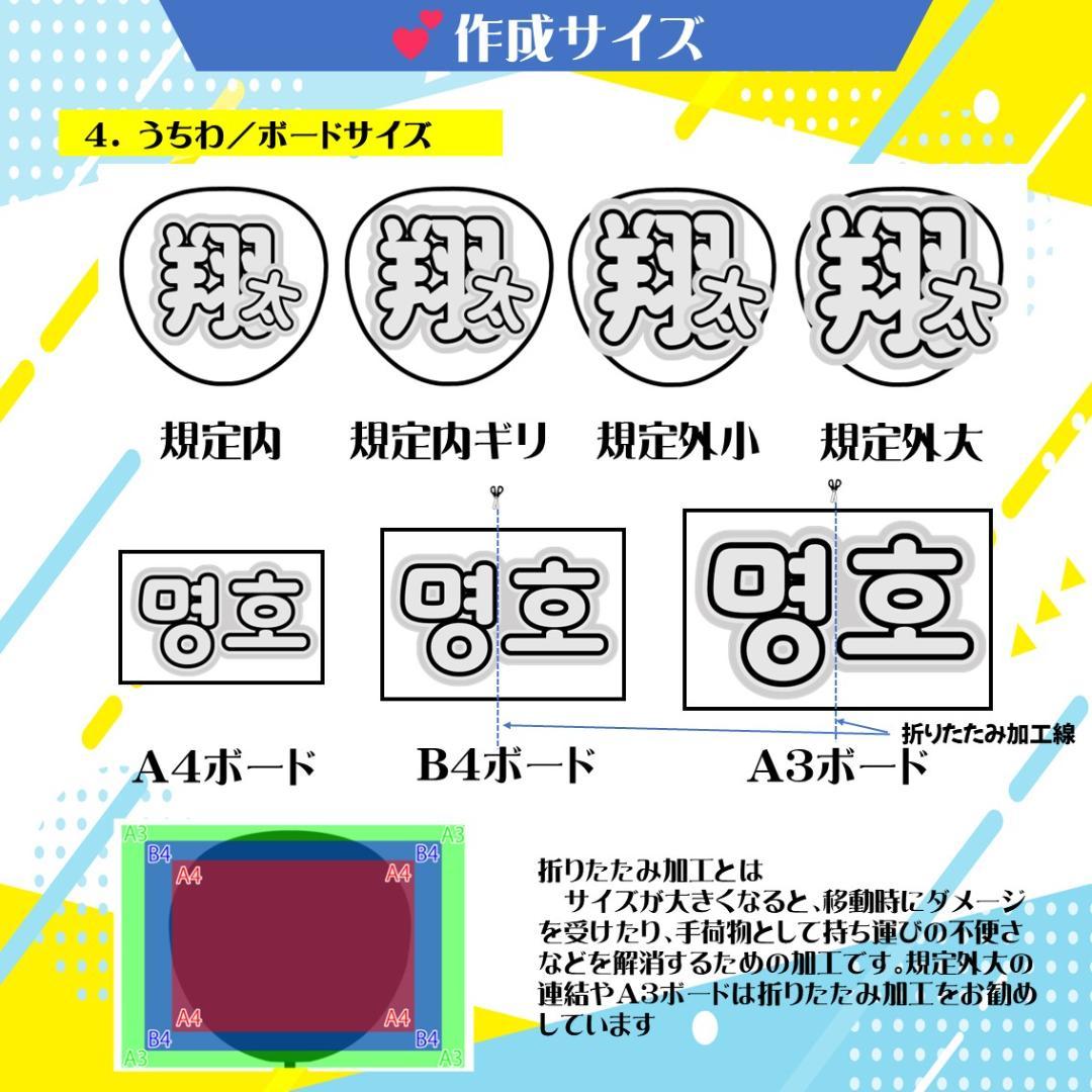 うちわ 文字 オーダー パネル ネームボード ハングル ライブ 推し 連結