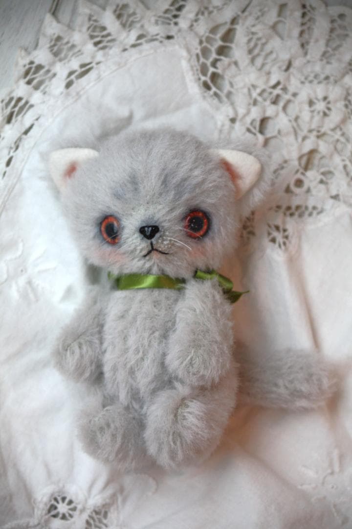 アートドール　テディベア　ぬいぐるみ　子猫 ウクライナ 子猫 リアルで美しい小さなぬいぐるみ アートドール