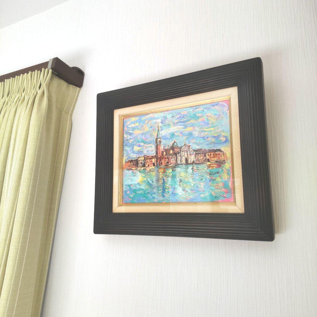 真作 太田國廣 イタリア マジョレ教会 油絵 油画 風景画 3号