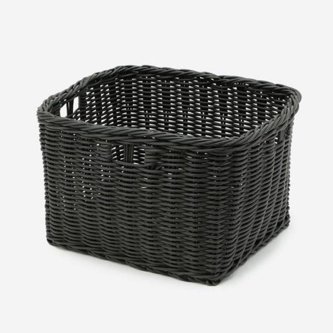 美品】ACTUS｜ポリラタンバスケット黒｜LとSのセット - メルカリ