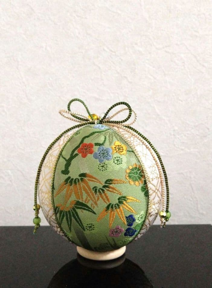 手鞠 手毬 てまり 刺繍シマエナガ 鳥 No.163 ハンドメイド