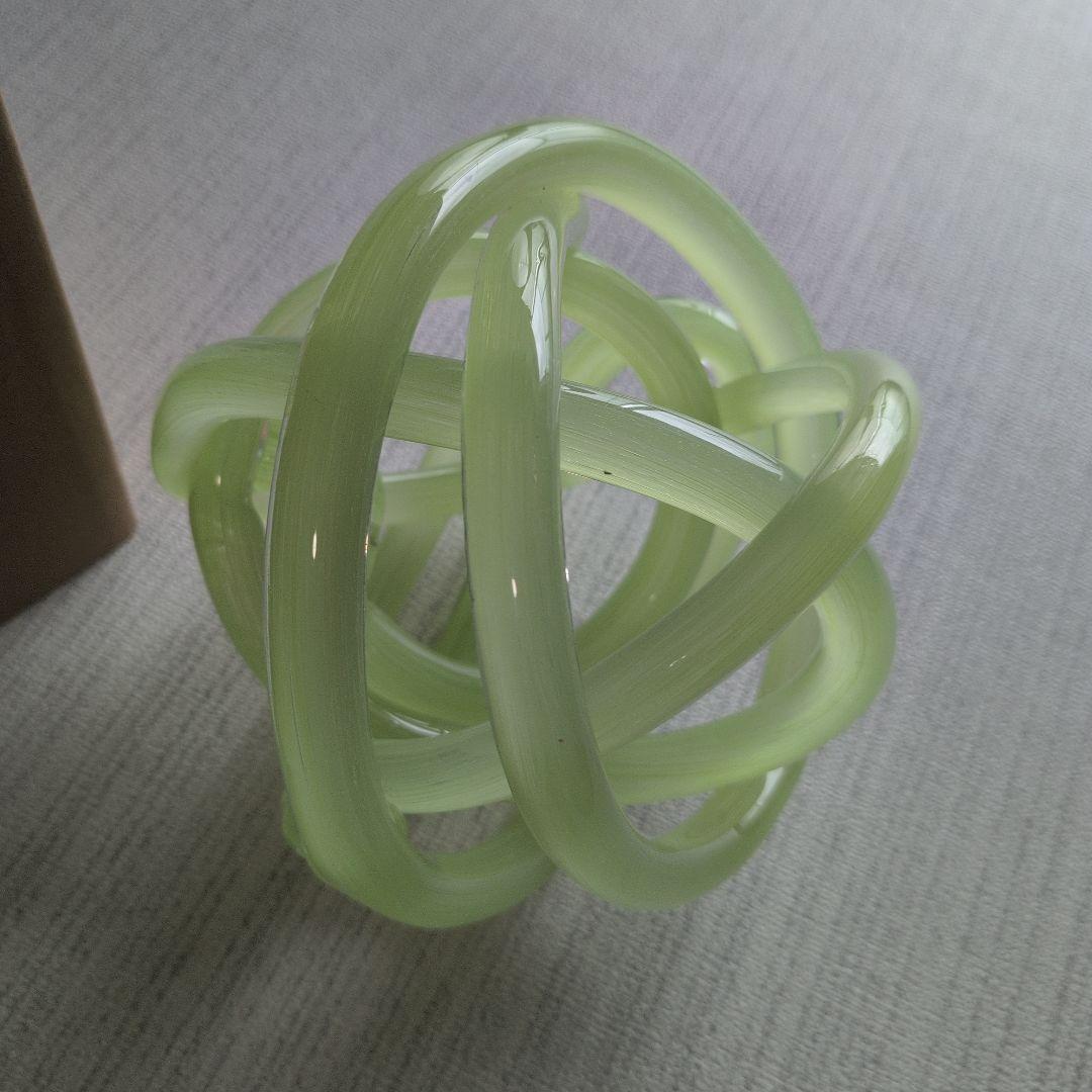 HAY】KNOT ガラス オブジェ 置物 Lサイズ 黄緑色