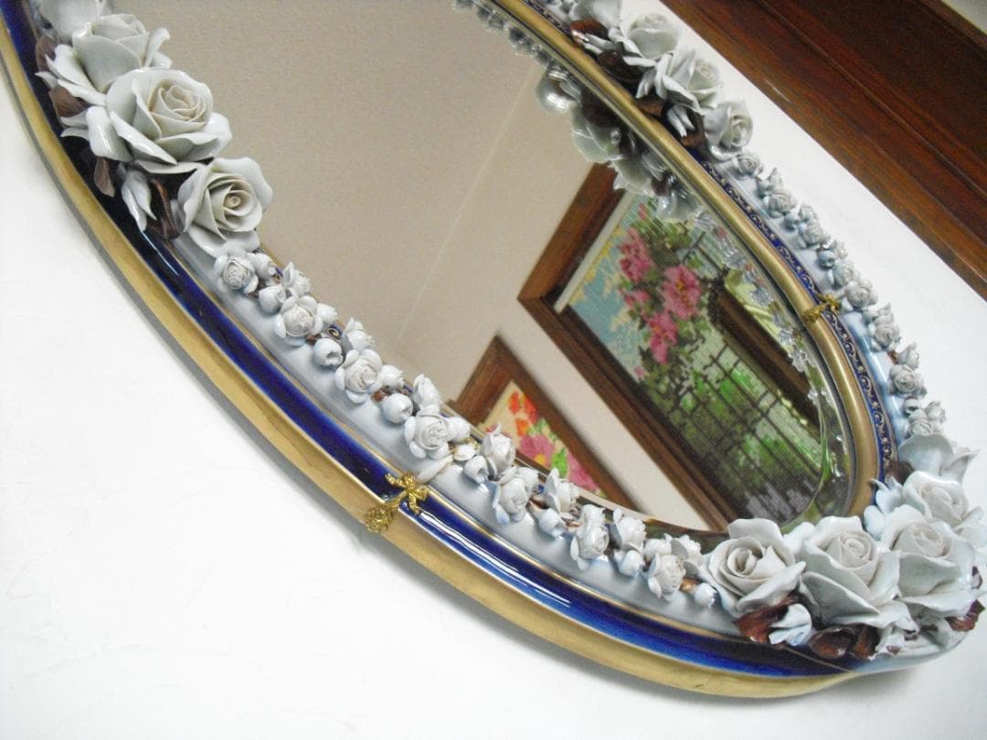 イタリアTiche☆Art.312 オーバルウォールミラー☆W58×H102cm - メルカリ