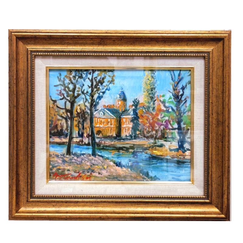 ☆ 高橋益之 ☆「 秋の道庁」油絵 　F３号サイズ 　新品！ ☆ 高橋益之 ☆「 秋の道庁」油絵 F3号サイズ 新品！ - 絵画