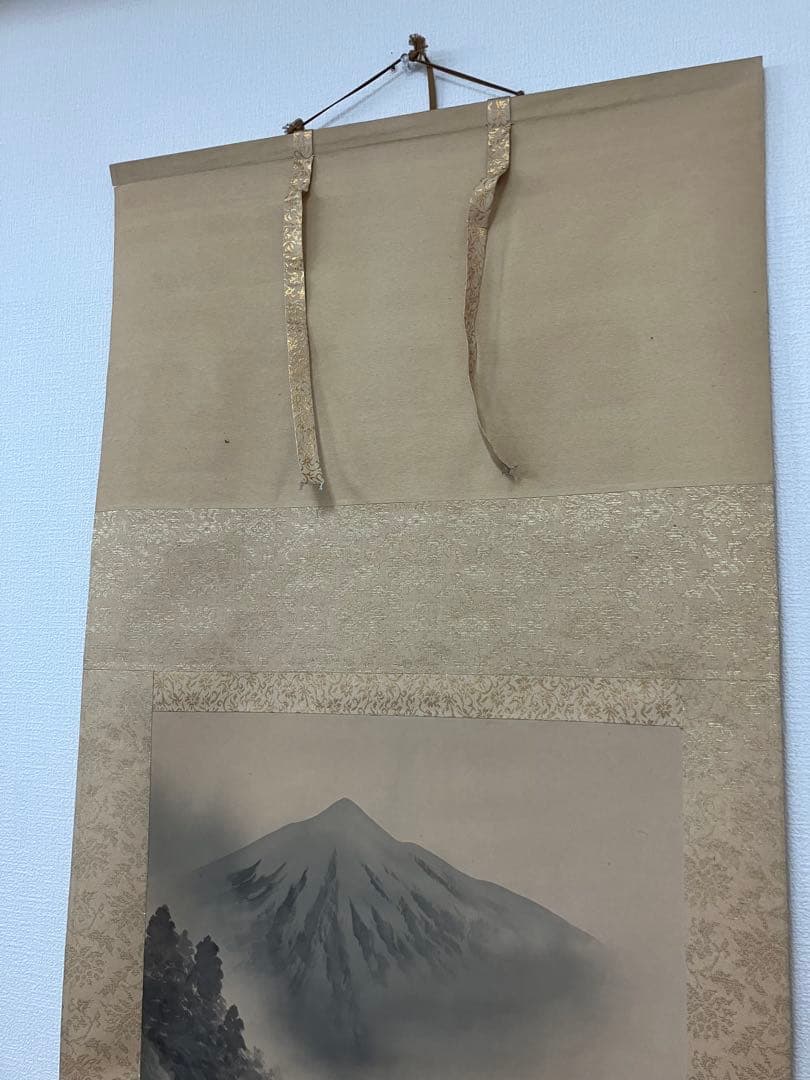 木箱付き水墨画 水墨山水 藤原芳仙
