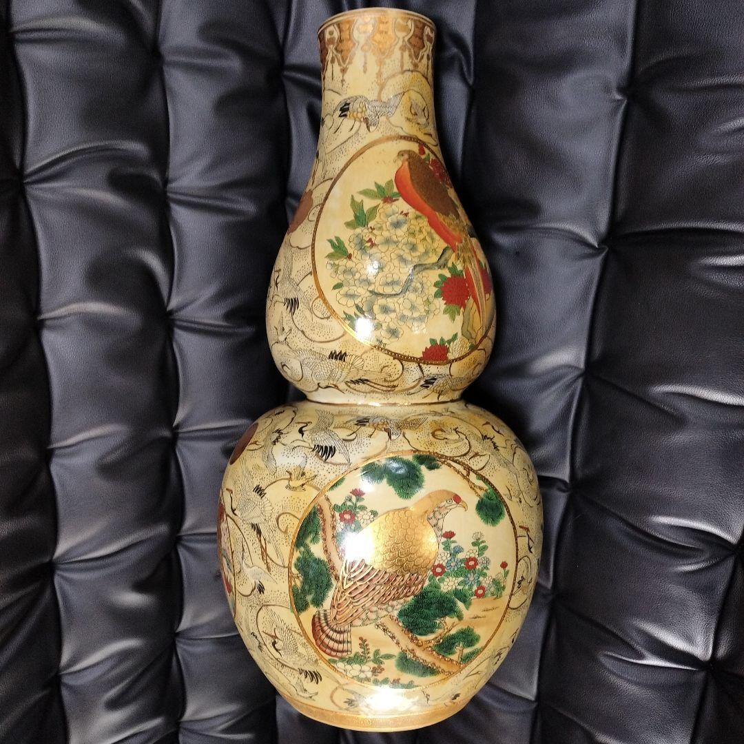薩摩焼 61cm 瓢箪 飾り壷 骨董 アンティーク 楽天市場】薩摩焼 金彩色絵 人物図飾り壺 高さ約72cm 工芸品 金襴手 彩