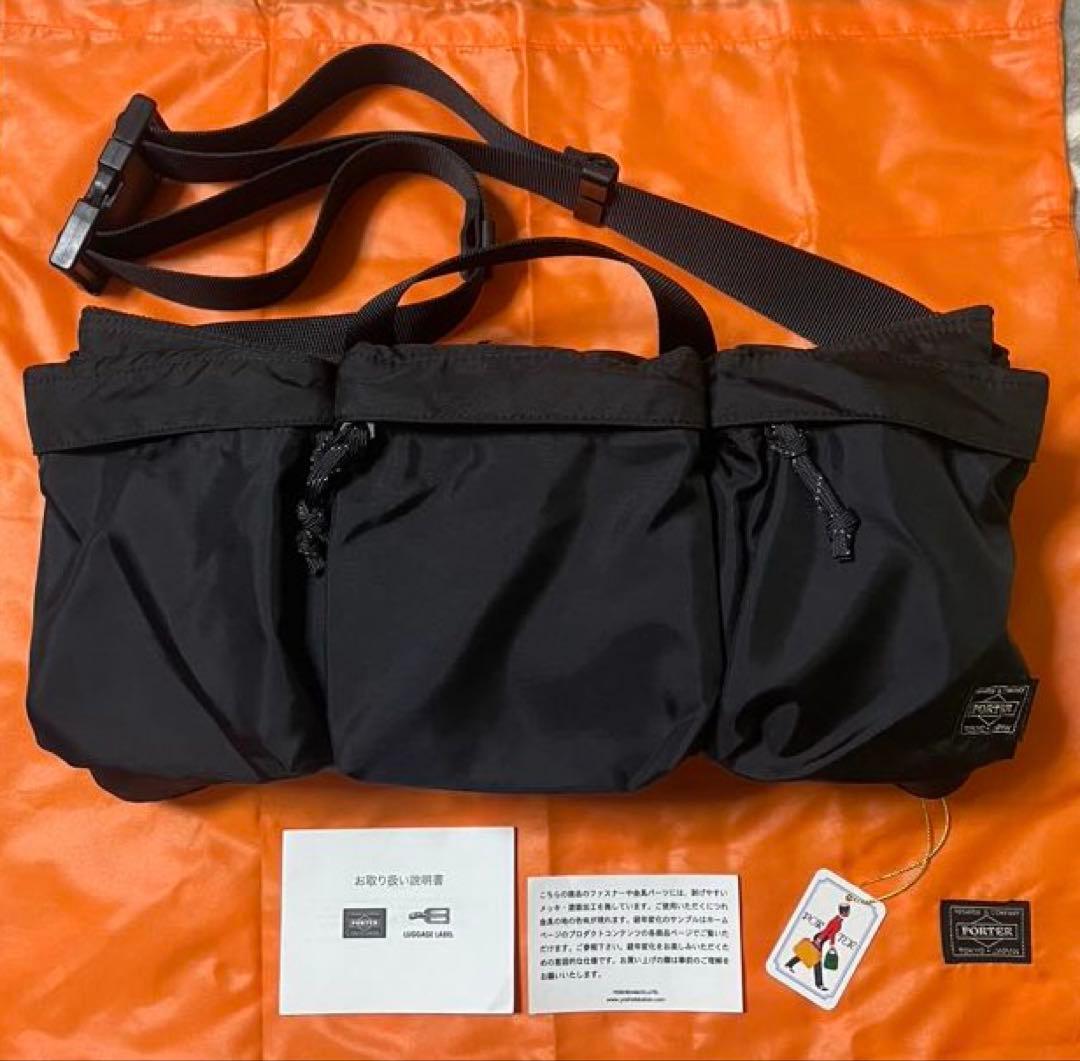 【未使用級】PORTER ポーター フォース ウエストバッグ ブラック PORTER ポーター フォース 2WAYウエストバッグ 855-07418 吉田カバン