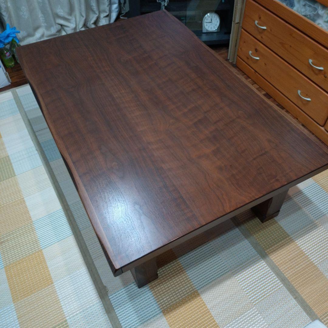 【ヒナフア】　ダークブラウン木製長方形こたつ こたつ テーブル 幅120cm 継脚付き ウォールナット 節入り 長方形 軽量