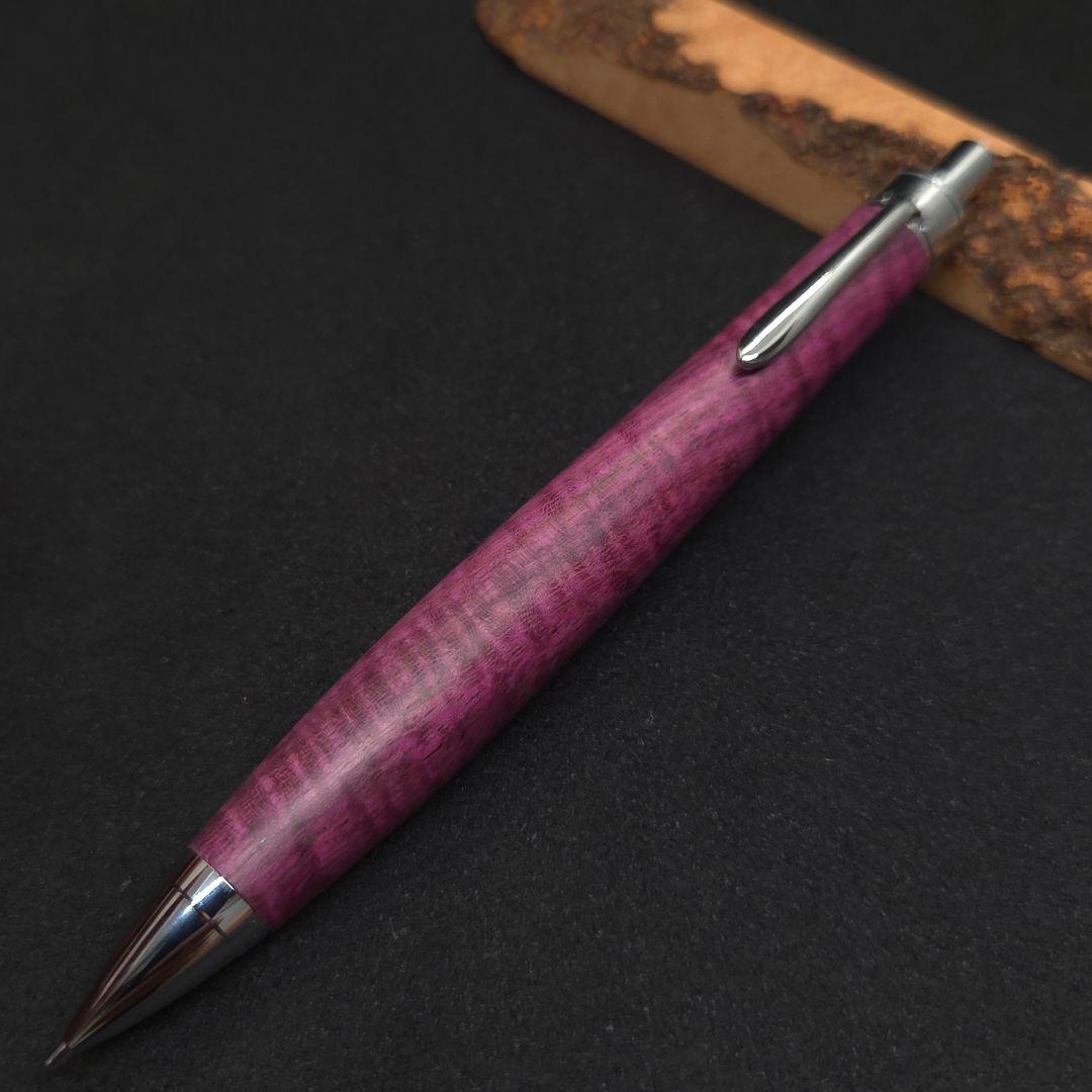 No.33ハンドメイド木軸シャーペンパープルハート縮み杢 パープルハートのシャープペンシル – 野原工芸オンラインストア