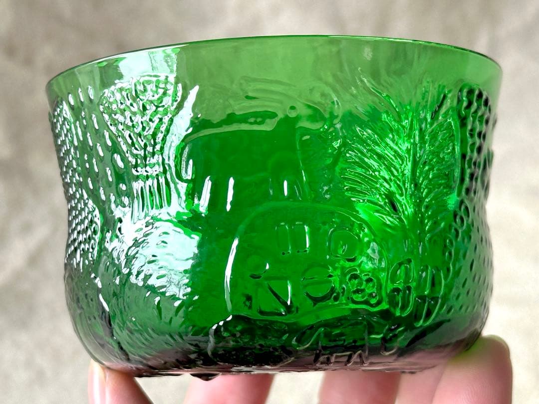 nuutajarvi Fauna(グリーン)ボウル(9.5cm)2つセット