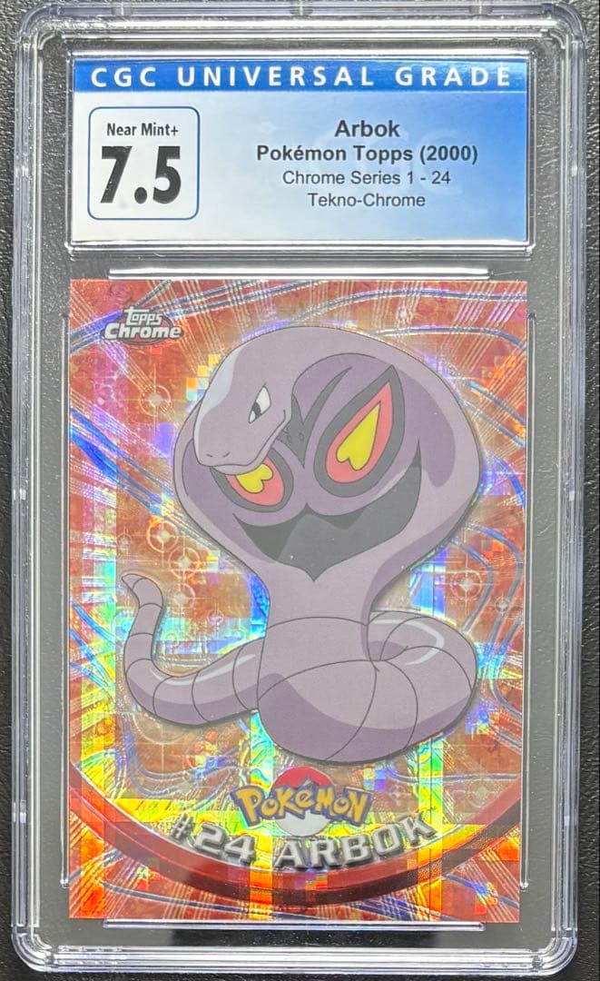 【CGC7.5】アーボック 英語 topps chrome POKEMON TV Pokemon Topps Series 1 TV Animation Edition 1999 Ash Pikachu Brock