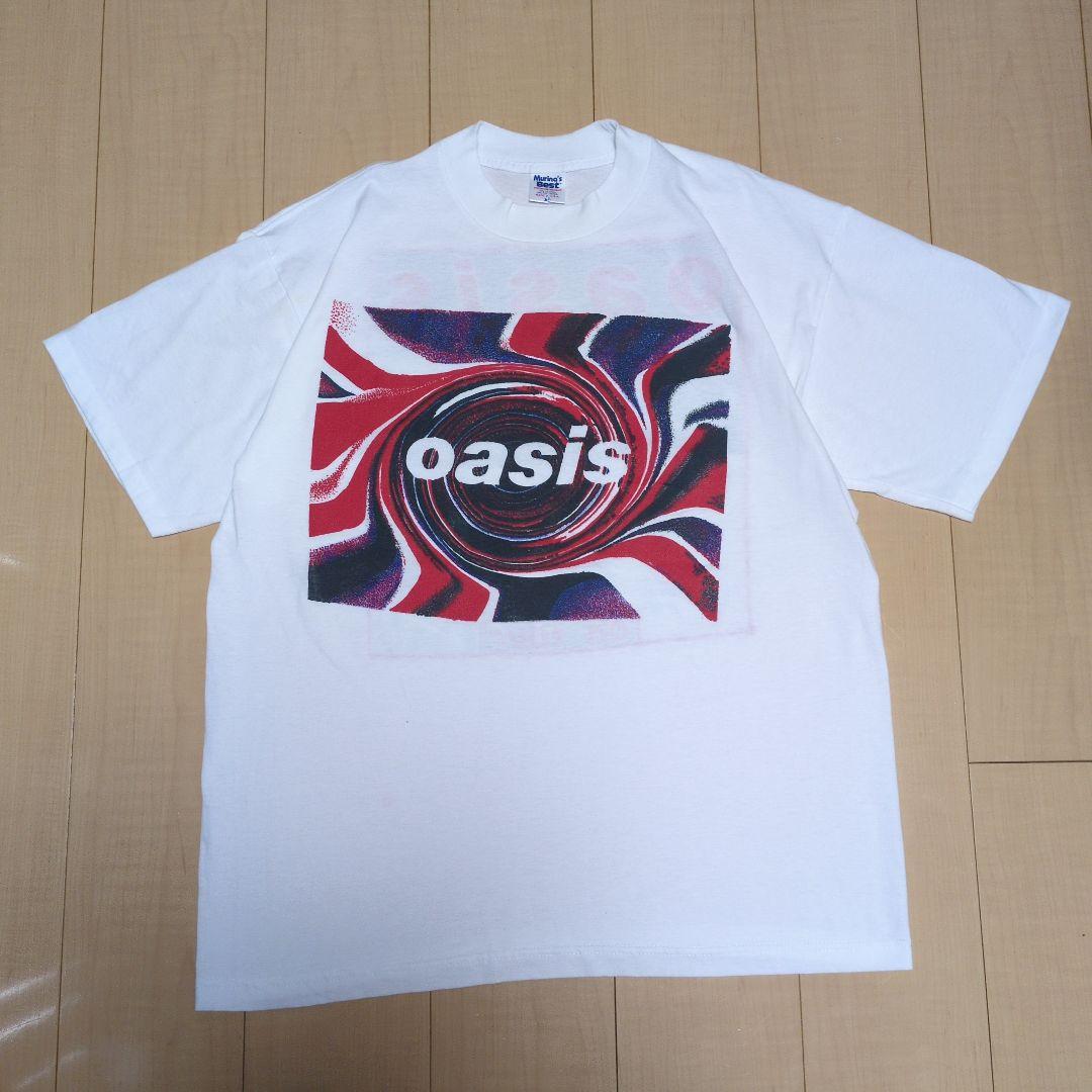 ヴィンテージ oasis オアシス ユニオンジャックロゴTシャツ ホワイト XL 値下げしました】90's oasis UNIONJACK バンドTシャツ XL - メルカリ