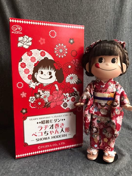 不二家ペコちゃん 昭和モダン ラジオ巻きペコちゃん人形 ビスクドール