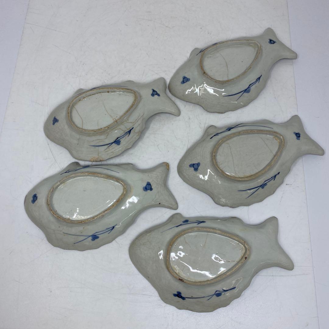 江戸中期 藍九谷 鯛の図皿 5客 トヒル 木箱付 東さ7-0809☆2F - メルカリ