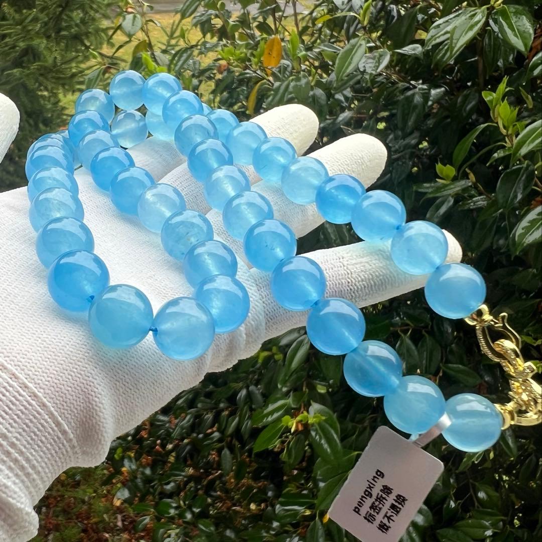 天然　高品質　アイスブルー　アクアマリンのネックレス AB1044 Amazon | 【ブルーコーン】 アクアマリン しずく SV925 パワーストーン