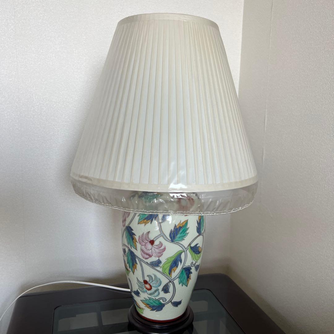 ランプ花柄陶器、希少特大高さ70美品❣️最終 陶器のランプシェード『桜満開』 とうき 手作り 陶器 ランプ 照明