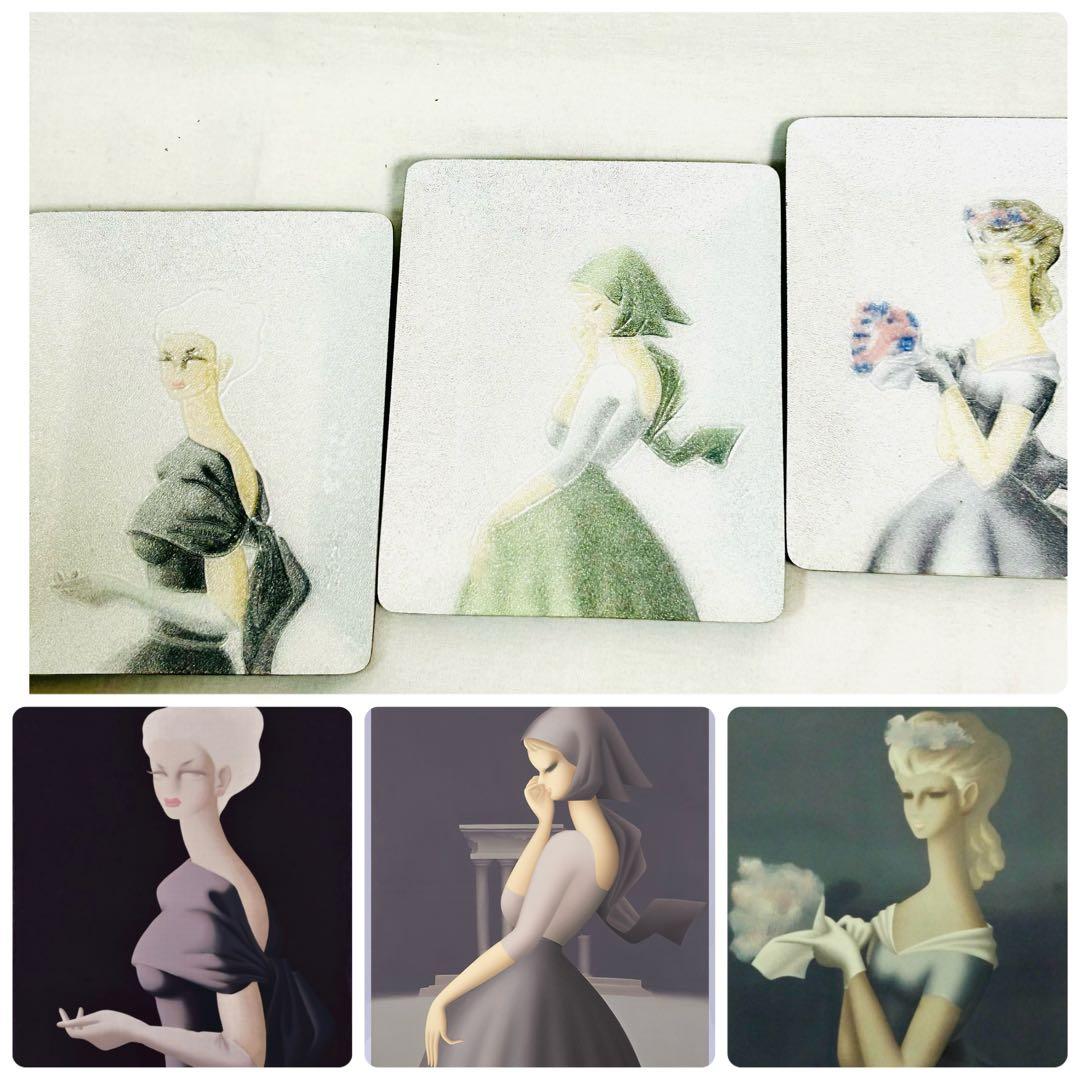 東郷青児の美人画と東郷青児の絵皿2枚