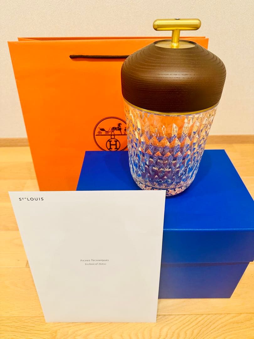 【未使用】HERMES サンルイ FOLIA どんぐりランプ ブラウン HERMES エルメス 照明 Saint Louis サンルイ フォリア ポータブル