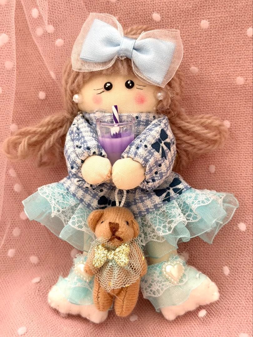 ハンドメイド カントリードール ドールチャーム バックチャーム 壁掛け