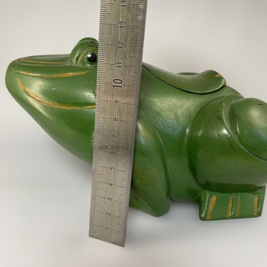 ヴィンテージ】カエルの木彫り 一木造 小物入れ オブジェ