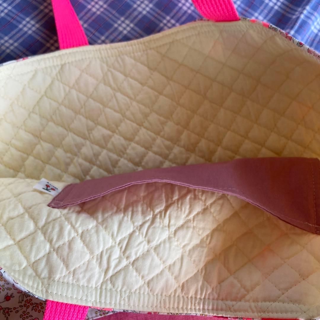lesson bag リバティ生地で ハンドメイドバッグ