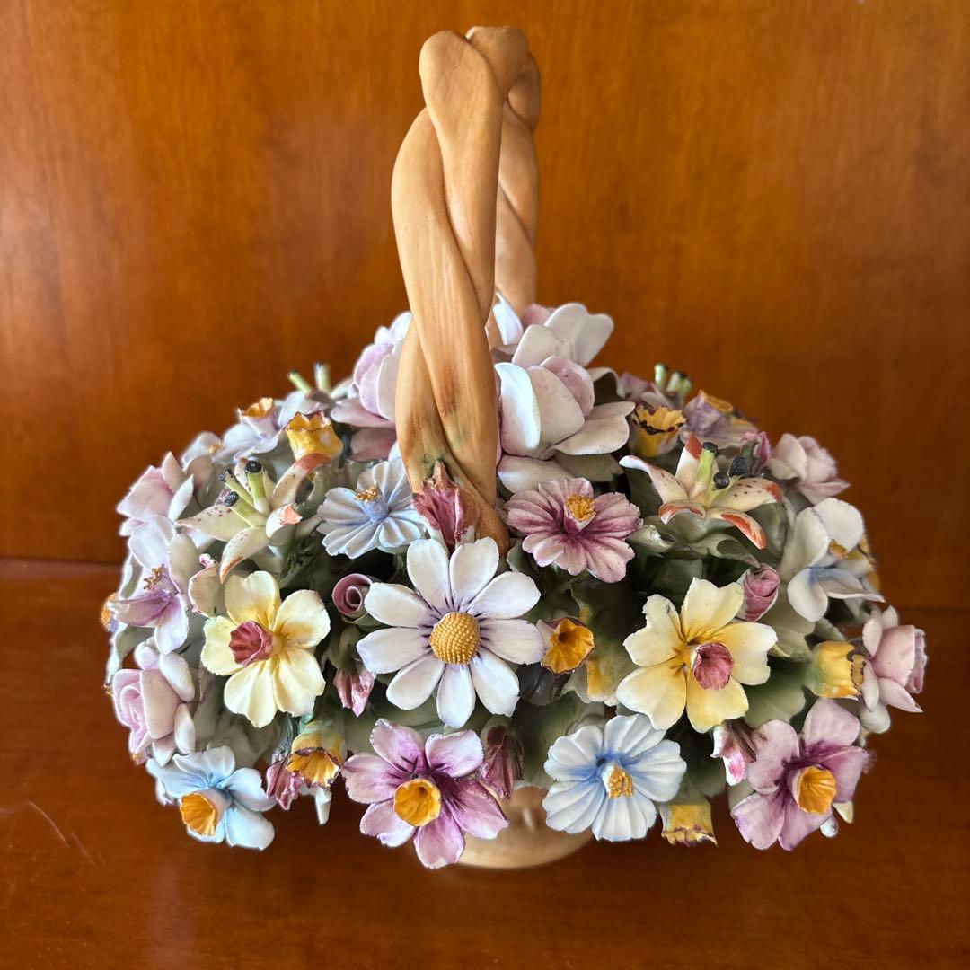 カポディモンテ 陶花 Capodimonte 陶器 陶花 フラワーバスケット