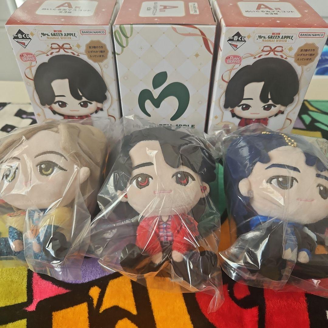 ⭐*︎様 Mr. Greed Apple ぬいぐるみマスコット 3体セット Mrs GREEN APPLE 一番くじ A賞 ぬいぐるみマスコット 全3種｜Yahoo