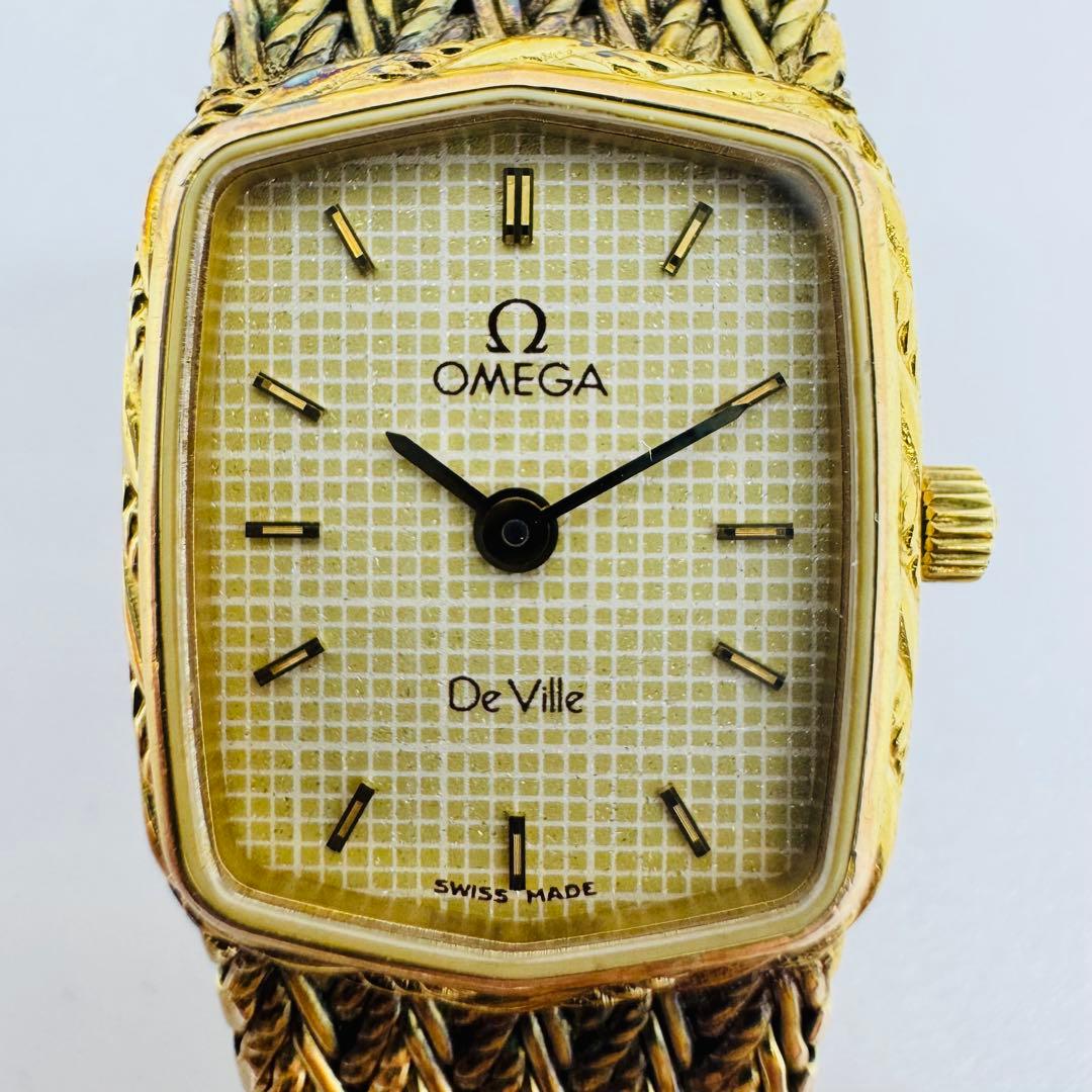 ✨OMEGA✨オメガ✨デビル✨クォーツ✨ゴールド色✨腕時計✨ 腕時計 OMEGA オメガ De Ville デビル QZ クォーツ 750 K18 YG WG