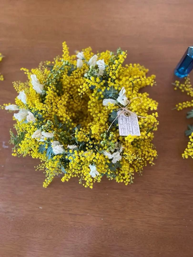 銀葉アカシア ミモザ リース 季節の花々 - メルカリ