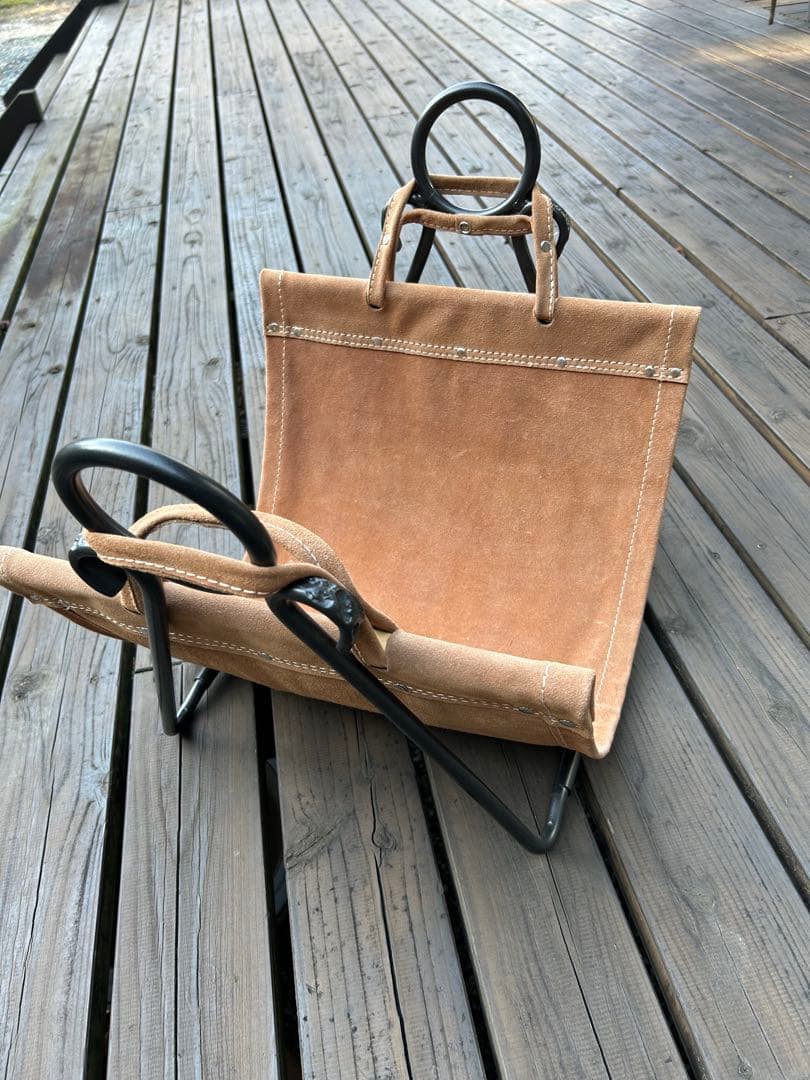 中古極上品　薪ストーブ用　ヴィンテージログラック&ログキャリー　薪置き 薪用ラック 収納 薪置き場 ログ キャリー 薪入れ 薪ホルダー 暖炉