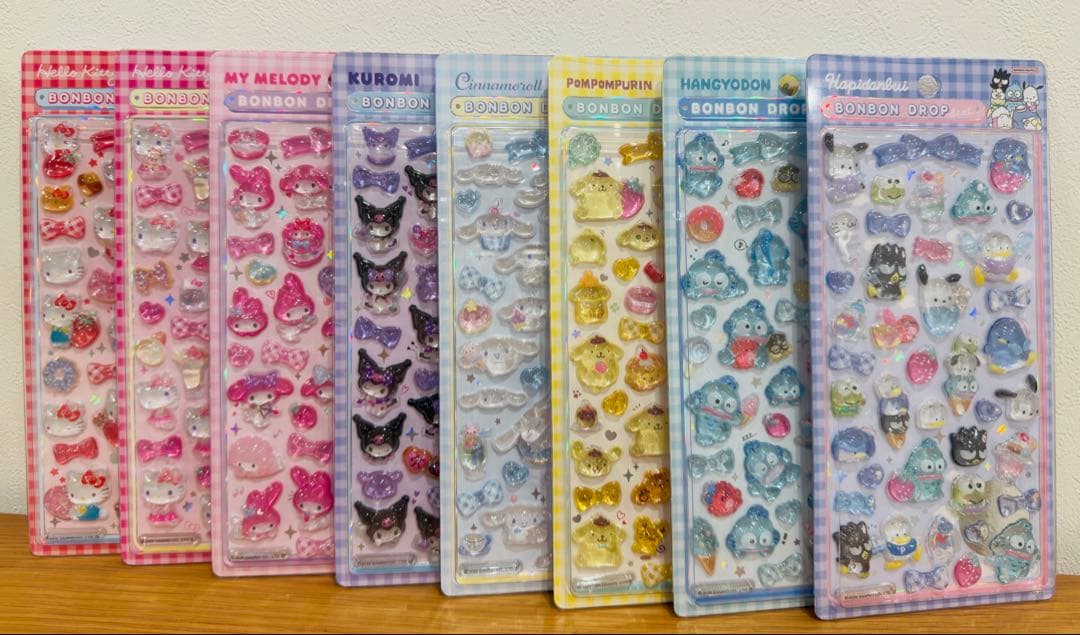 ボンボンドロップシール サンリオ 正規品 8種セット サンスター文具 新品 サンリオキャラクターズ グッズ ボンボンドロップ