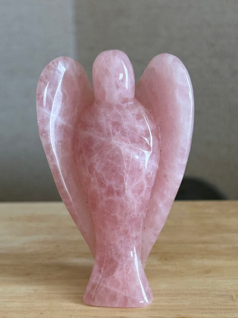 高品質【天然石】ローズクォーツ 天使 エンジェル 置物 彫物❣️ 再販!愛の石ローズクォーツの天使モチーフ＊エンジェル＊天然石