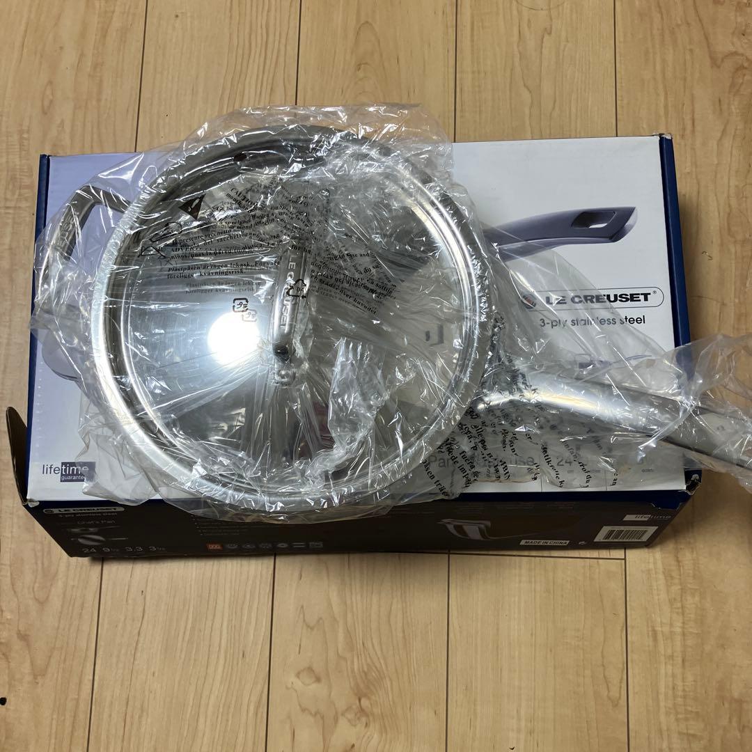 Yuji Ozu ルクルーゼ　シェフズパン　(ステンレス) TNS LE CREUSET ル・クルーゼ シェフズパン・ダブルスパウト 24cm NC