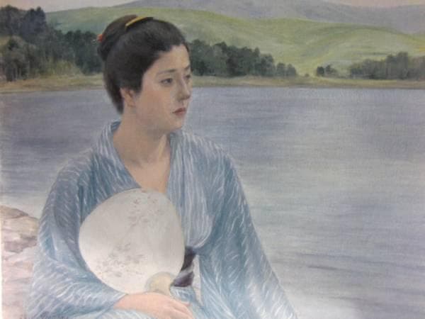 黒田清輝、【湖畔】、希少画集画、新品高級額・額装付、状態良好