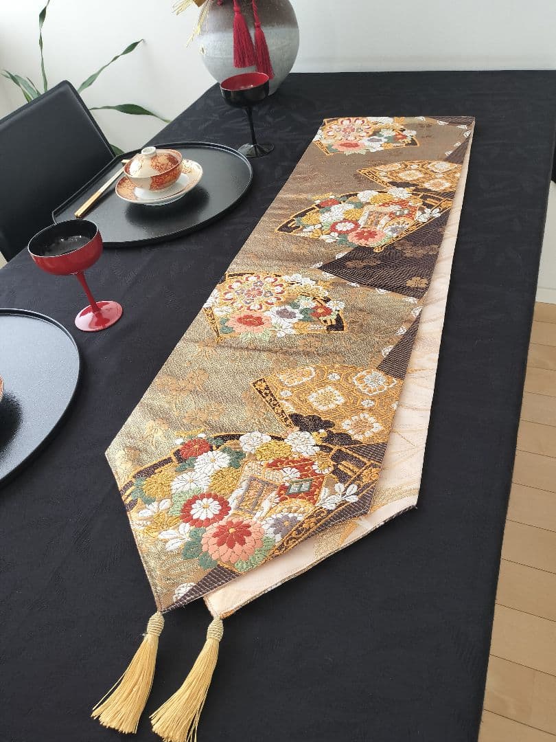 A962☆逸品‼️全通帯‼️ひな祭り‼️テーブルランナー2m13cm - メルカリ