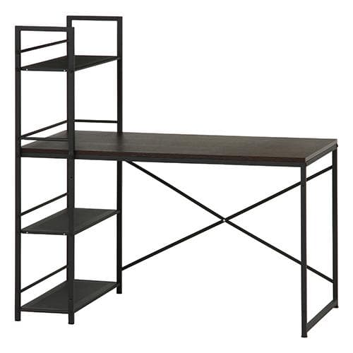 《新品・送料無料》ラック付きデスク ルール 奥行64cm ダークブラウン