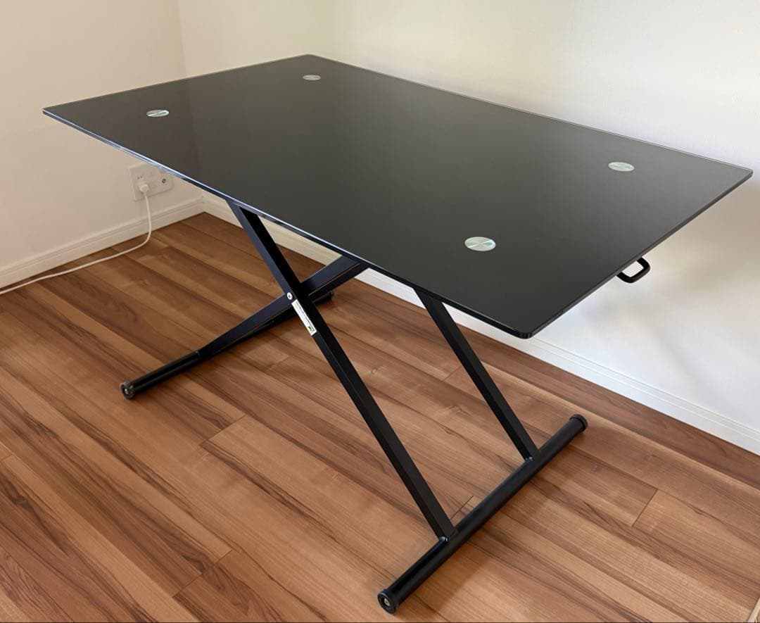 ニトリ】センターテーブル（昇降式 :ガラス天板ブラック:120cm