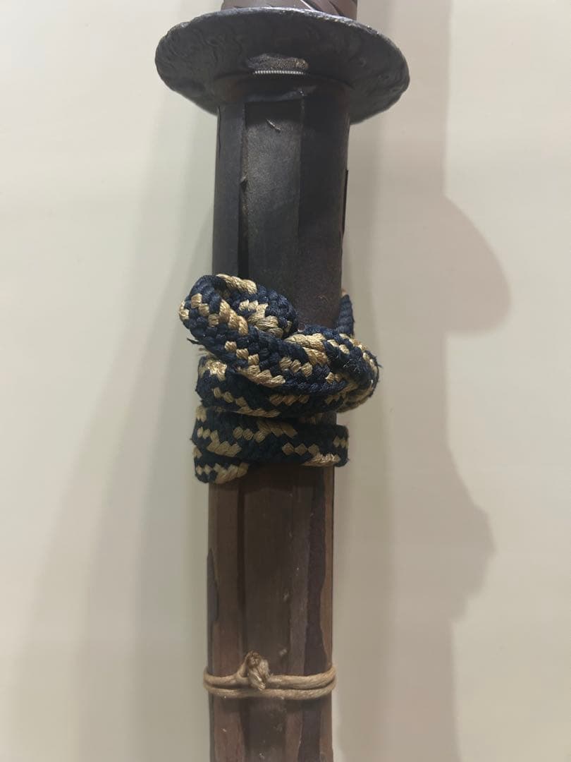 【骨董】脇差し 刃無し 拵え 金着せハバキ