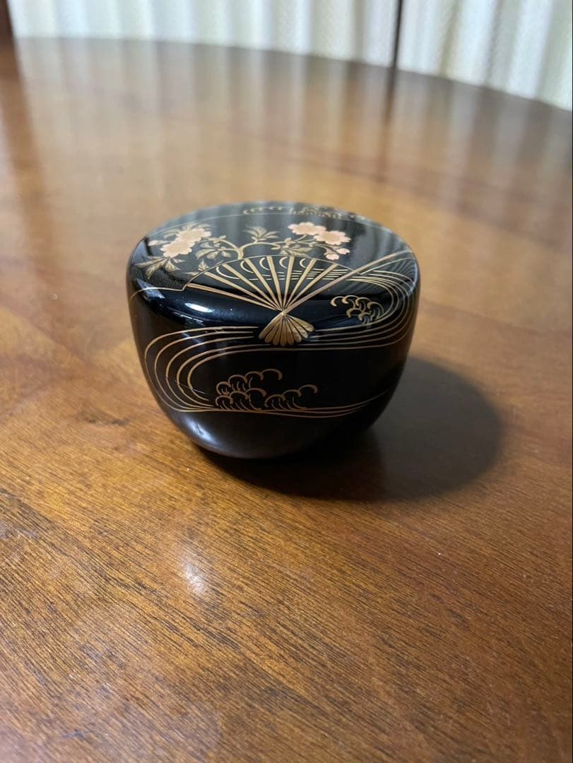 利休扇面蒔絵茶箱 輪島塗 市中五稜作
