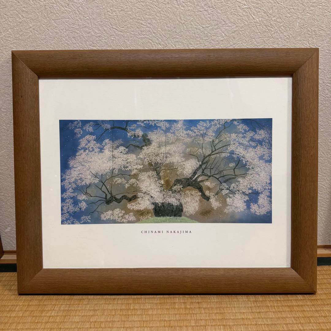 CHINAMI NAKAJIMA 桜の木 日本画 中島千波 『千歳櫻』 岩絵具方式 複製日本画 絵画 桜 春 名画 巨匠