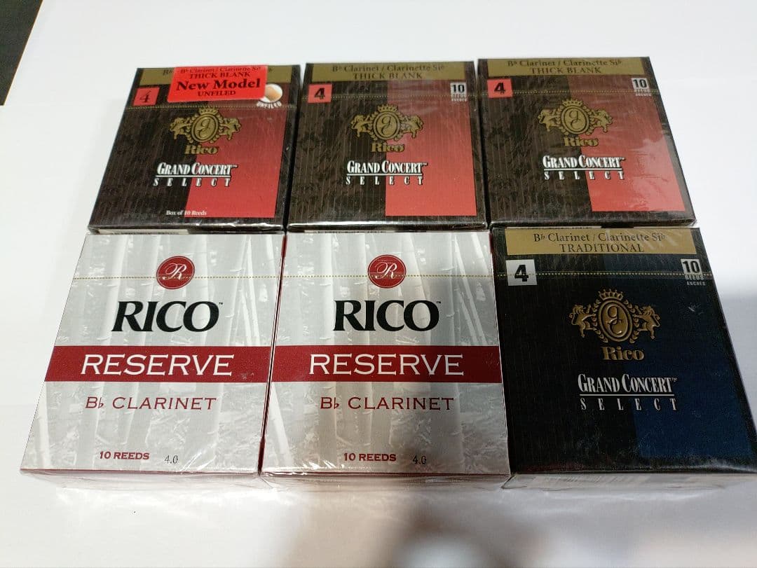 RICO B♭クラリネット用リード 4.0番×6箱/60枚 モデル取り混ぜ D'Addario Woodwinds/RICO RCA1030 リコ B♭クラリネット リード 3 10