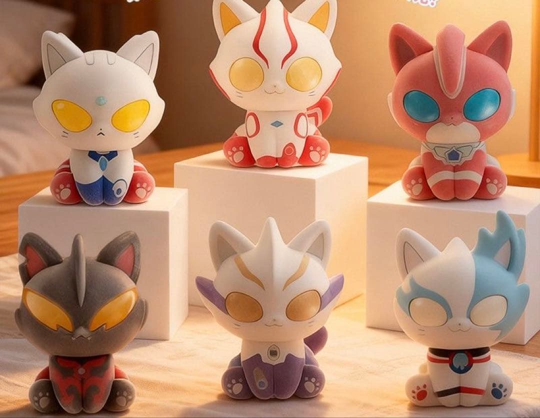ウルトラマン猫猫 フロッキーフィギュア 1Box ウルトラマン＆ウルトラ怪獣になりきる猫ちゃんたちのフロッキードール
