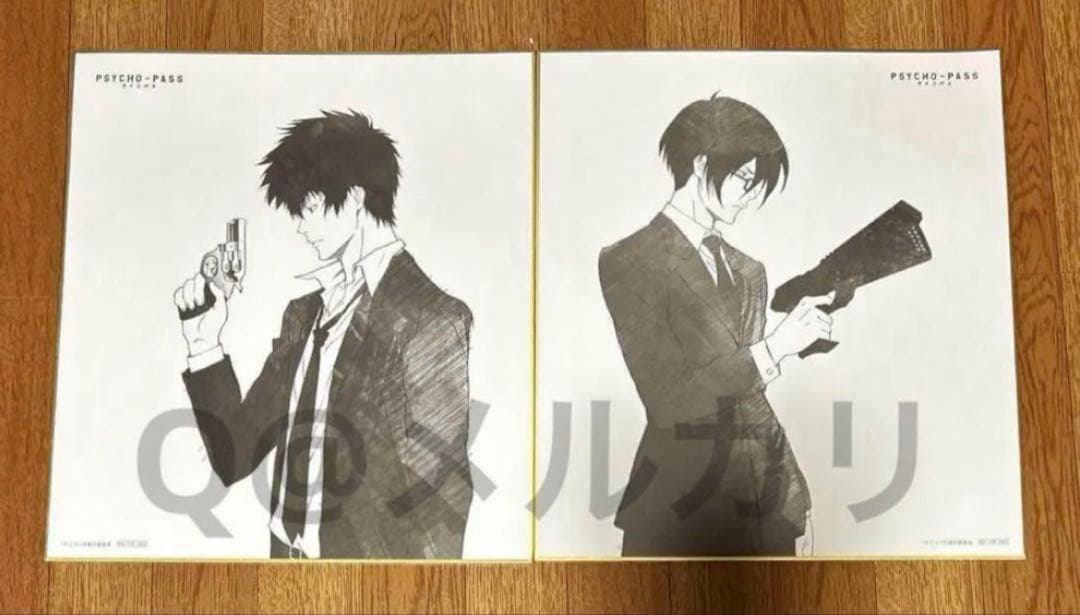 PSYCHO-PASS サイコパス　狡噛慎也＆宜野座伸元　ディスク購入特典色紙 ポスター(アニメ) 描き下ろしA3メタルポスター 宜野座伸元＆狡噛慎也