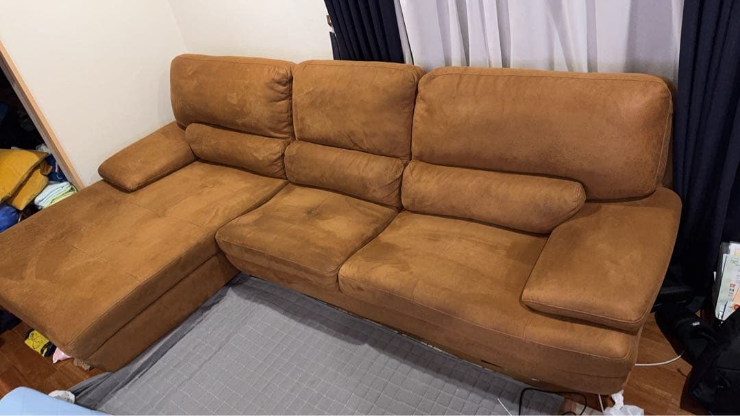 シーズロングソファ Rタイプ キャメル 279cm 関家具 シェーズロングソファ 幅279cm 高級感 上質 ハイセンス 重厚感
