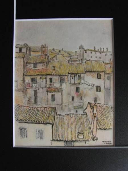 守屋多々志、黄色い風景（トゥスカニア）、希少な額装用画集より 世界の名画 ブクロー ファーストキス ジクレーキャンバス複製画 豪華