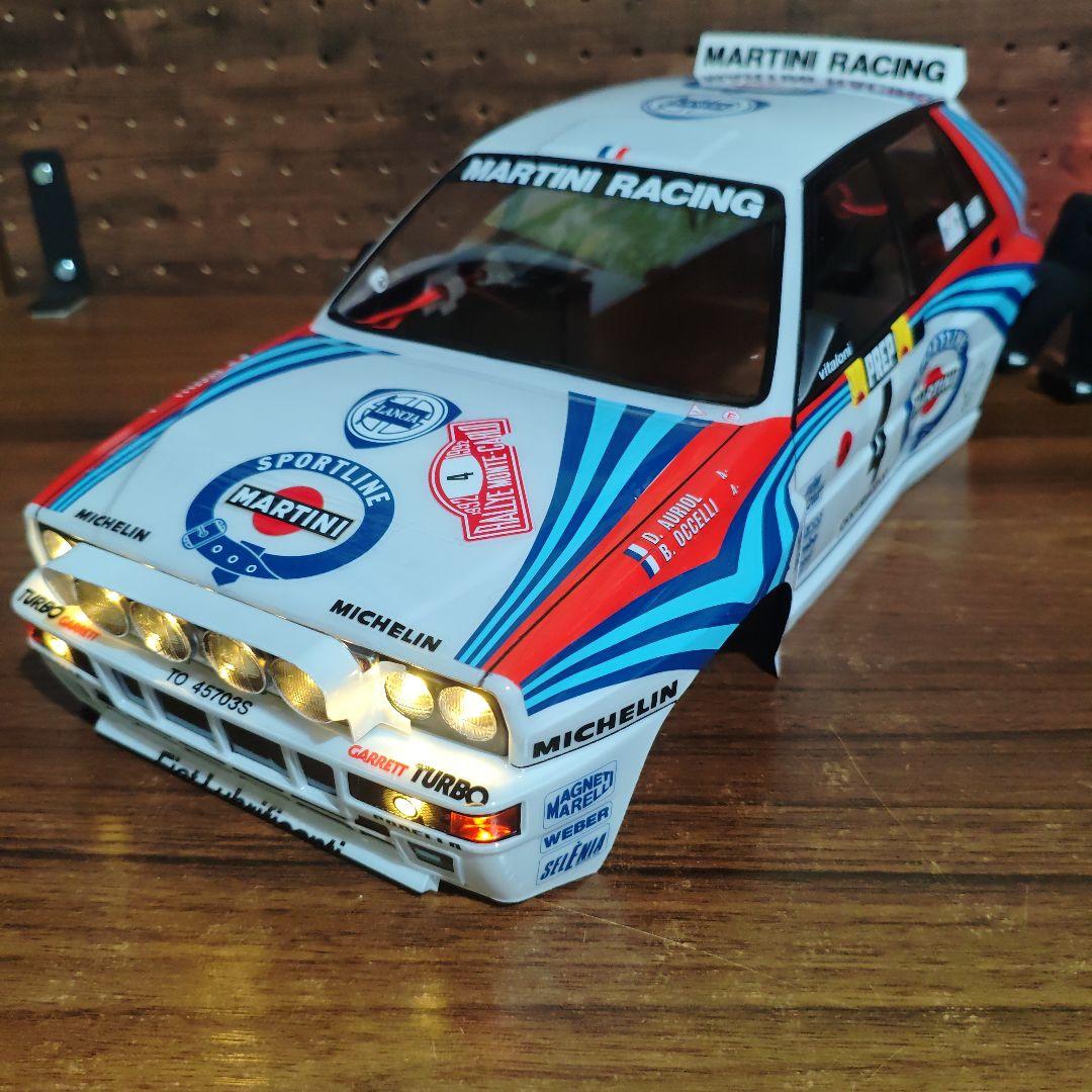 タミヤ　ランチアデルタ　ラリー　ボディ　電飾施工済 1/10 190mm幅ツーリングカー用 塗装済みラリーボディDELTA S4【RL2382