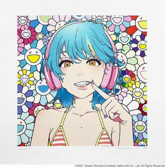 村上隆 × mebae コラボ版画　smile_02 9月16日(金)よりWEBショップにて、mebae × 村上隆コラボエディション